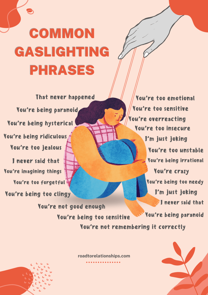 gaslighting phrases infographic