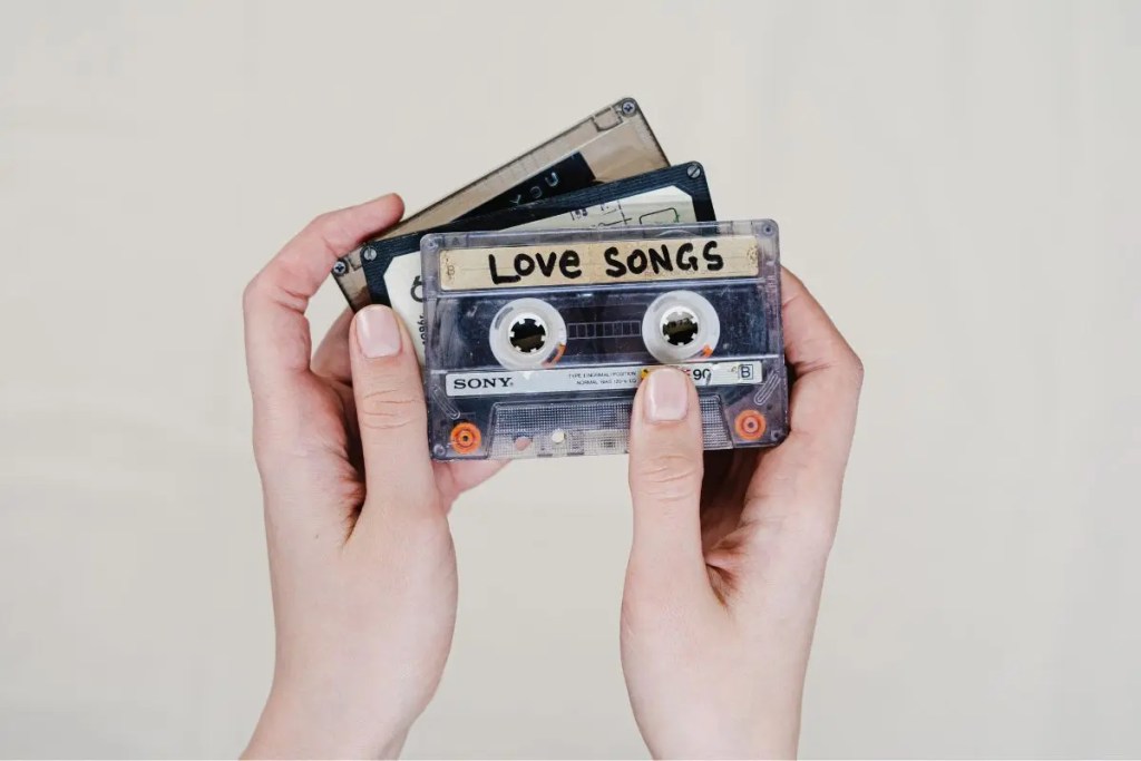 cassette tape of love songs